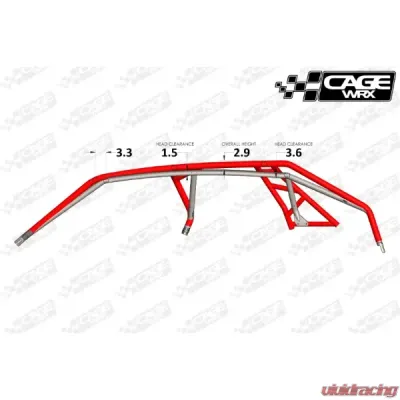 CageWrx Super Shorty Roll Cage Assembled Powder Coated w/ Roof (Pick Up Only) Polaris RZR Turbo R 4 2022-2024 - 4STRSSPC