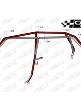 CageWrx Baja Spec Roll Cage Assembled Powder Coated w/ Roof (Pick Up Only) Polaris RZR XP4 1000 | XP4 Turbo 2014-2018                                     - 4SXP1KFTPC - Image 7