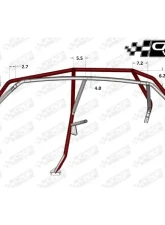 CageWrx Super Shorty Roll Cage Assembled Powder Coated w/ Roof (Pick Up Only) Polaris RZR XP4 1000 | XP4 Turbo 2014-2018                                     - 4SXP1KSSPC - Image 7