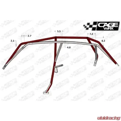 CageWrx Super Shorty Roll Cage Assembled Raw w/ Roof Polaris RZR XP4 1000 | XP4 Turbo 2014-2018 - 4SXP1KSS