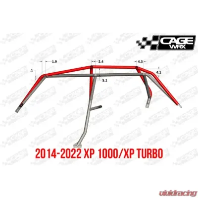 CageWrx Baja Spec Cage Kit Polaris RZR XP4 1000 | XP4 Turbo 2018-2023 - 4SXPTSFT-DIY