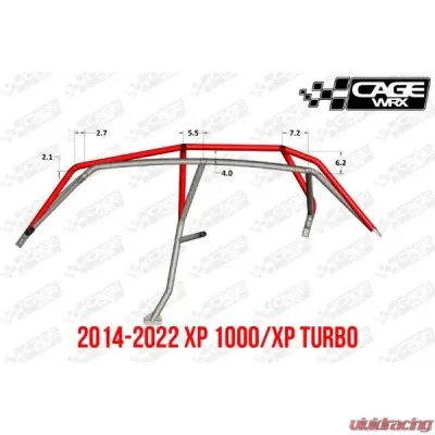 CageWrx Baja Spec Roll Cage Assembled Powder Coated w/ Roof (Pick Up Only) Polaris RZR XP4 1000 | XP4 Turbo/S 2018-2023 - 4SXPTSFTPC