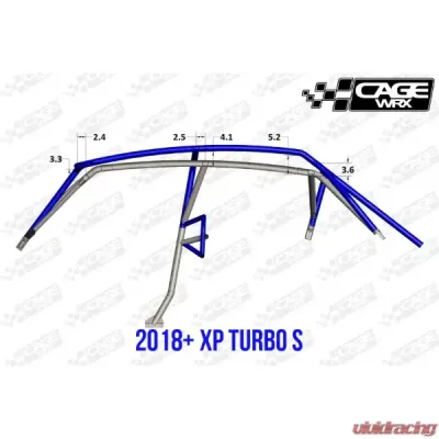 CageWrx Super Shorty Roll Cage Assembled Raw w/ Roof Polaris RZR XP4 1000 | XP4 Turbo/S 2018-2023 - 4SXPTSSS