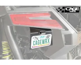 CageWrx License Plate Mount w/ LED Light Polaris RZR Pro R | Pro XP