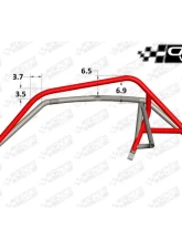 CageWrx Super Shorty Roll Cage Assembled Powder Coated w/ Roof Polaris RZR RS1 2018-2024                                     - RS1SSPC - Image 9