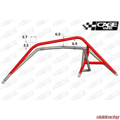 CageWrx Super Shorty Roll Cage Assembled Powder Coated w/ Roof Polaris RZR RS1 2018-2024 - RS1SSPC