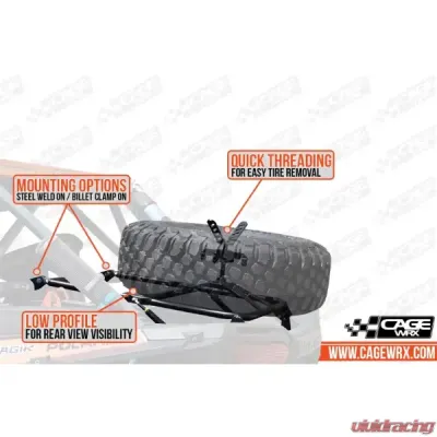 CageWrx Spare Tire Carrier Standard Polaris RZR XP/4 1000 | XP Turbo/s 2014-2023 - XP1KTIRESTD