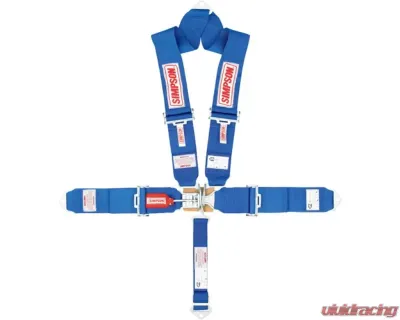 Simpson Racing 5Pt. Harness Wrap Around Pull Down 55in Floor Mount Standard Sew Blue - 29262BL