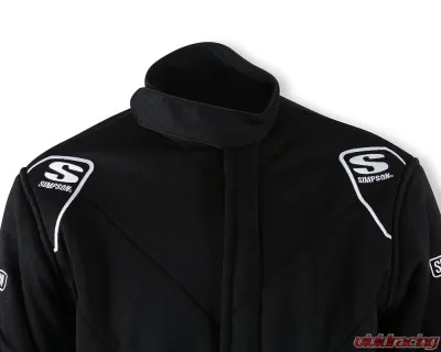 Simpson Racing Drag 5G SFI 15 Black Jacket w/ Arm Restraints - Extra Large Size - 4902454