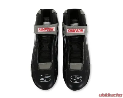 Simpson Racing Supercoil Shoes Black/Grey - Size 11 - SC110G