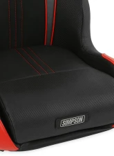 Simpson Racing Vortex II Off-Road Suspension Seat - Black | Red                                     - S104-306 - Image 7