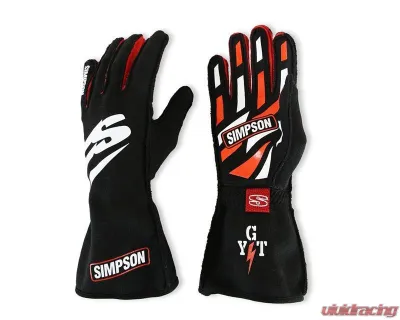 ASKXL Simpson Airspeed Racing Gloves, Size L, Black, Synthetic Leather, 2020-2023 Models - ASKXL