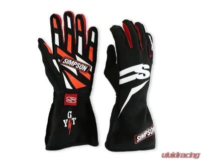 ASKXL Simpson Airspeed Racing Gloves, Size L, Black, Synthetic Leather, 2020-2023 Models - ASKXL