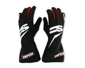Simpson Airspeed Racing Gloves, Black, Size Large, Durable Material, Perfect for Motorsports