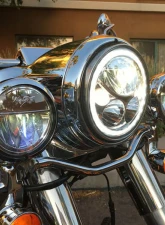 Vision X Lighting XMC 4.5"  Motorcycle LED Passing Lamp Halo Upgrade Kit Chrome Halo                                     - 9904085 - Image 7