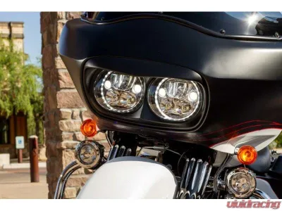 Vision X Lighting 5.75" XMC LED Headlight w/Low-High-Halo, Single Light, Black Chrome Harley-Davidson - 9895659