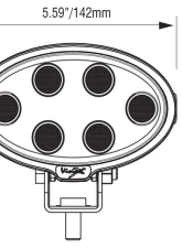 Vision X Lighting 5.6" VL-Series Oval 6 LED Light with Connector                                     - 9911328 - Image 2