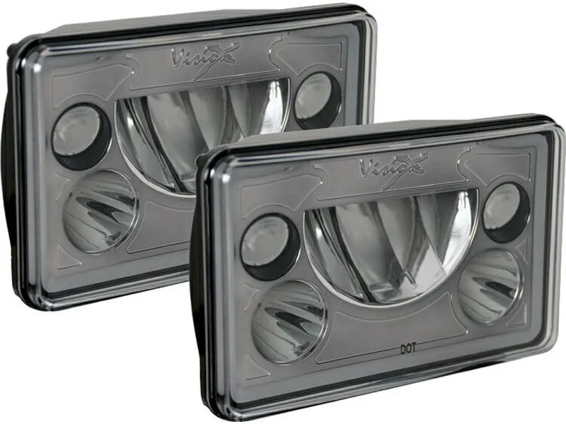 Vision X Lighting 4x6" VX Series LED Headlight Pair Black Chrome - 9897837