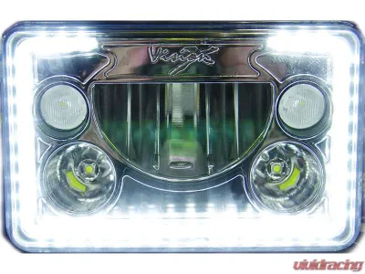 Vision X Lighting Single Light 4"x6"  Round VX Series LED Headlight Polished Chrome - 9897806