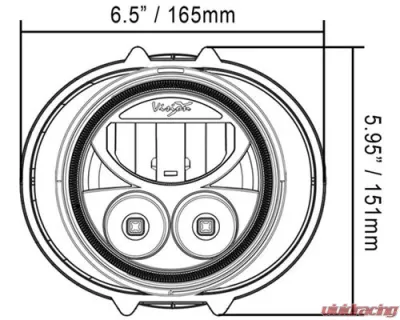 Vision X Lighting XMC Headlight Replacement Kit Chrome Harley-Davidson Road Glide 2004-2013 - 9895673