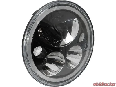 Vision X Lighting 5.75" XMC LED Headlight w/Low-High-Halo, Single Light, Black Chrome Harley-Davidson - 9895659