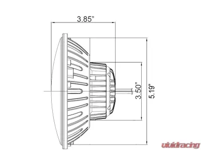 Vision X Lighting 5.75" XMC LED Headlight w/Low-High-Halo, Single Light, Black Chrome Harley-Davidson - 9895659