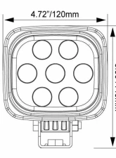 Vision X Lighting 4.7" Square Utility Market Xtreme 40 Degrees Beam Light                                     - 9118390 - Image 6