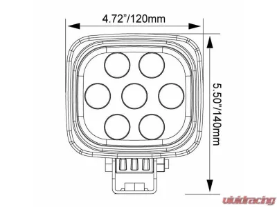 Vision X Lighting 4.7" Square Utility Market Xtreme 40 Degrees Beam Light - 9118390