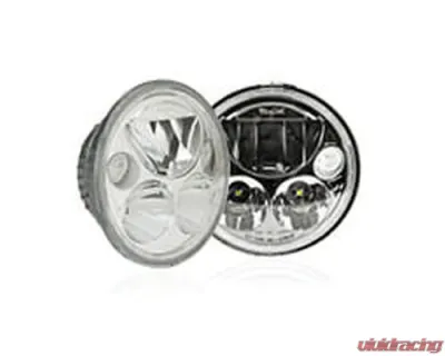 Vision X Lighting 5.75" XMC LED Headlight w/Low-High-Halo, Single Light, Black Chrome Harley-Davidson - 9895659