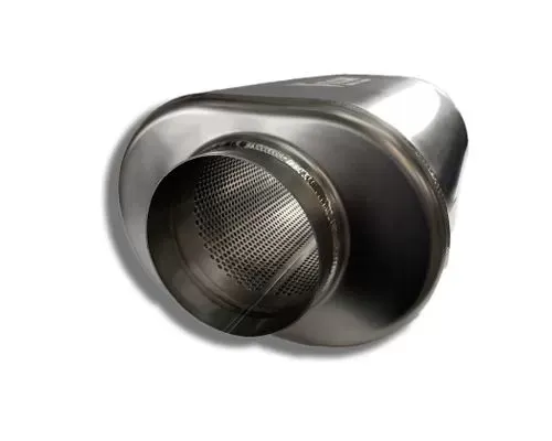 Ticon Industries 4in Oval Titanium Muffler 4in Center In/4in Center Out - 17in Ovr Length 1mm/.039in - 116-10223-0100