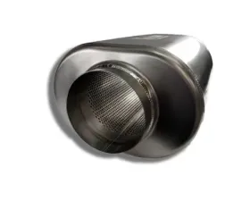 Ticon Industries 12in Overall Length 4in Oval Titanium Muffler - 4in Center In/Center Out