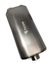 Ticon Industries 17in Overall Length 3in Oval Titanium Muffler - 3in Center In/2.5in Dual Outlet                                     - 116-07623-0120 - Image 4