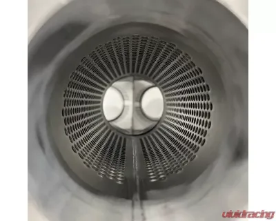 Ticon Industries 17in Overall Length 2.5in Oval Titanium Muffler - 2.5in Center In/Dual Outlet - 116-06323-0120