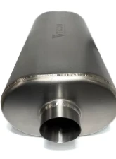 Ticon Industries 17in Overall Length 2.5in Oval Titanium Muffler - 2.5in Center In/Dual Outlet                                     - 116-06323-0120 - Image 2