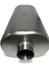 Ticon Industries 17in Overall Length 3in Oval Titanium Muffler - 3in Center In/2.5in Dual Outlet                                     - 116-07623-0120 - Image 2