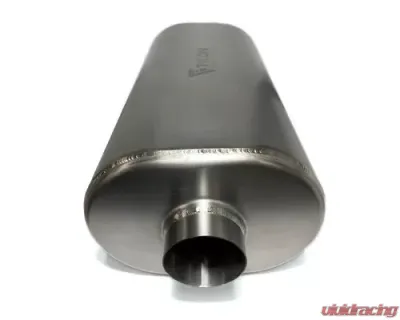 Ticon Industries 17in Overall Length 3in Oval Titanium Muffler - 3in Center In/2.5in Dual Outlet - 116-07623-0120