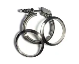 Ticon Industries 2.5in Titanium V-Band Clamp Assembly (1 Female Flange/1 Male Flange/1 Clamp)