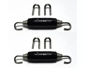 Ticon Industries Black Silicone Titanium Spring Tab and Spring Kit (4 Tabs/2 Springs) - 2 Pack