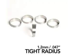 Ticon Industries 2.13in Diameter 1.25D Tight Radius 1.2mm/.047in Titanium Pie Cut - 5pk