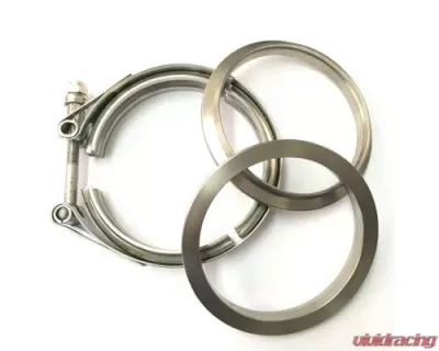 Ticon Industries 4in Titanium V-Band Clamp Assembly (2 Flanges/1 Clamp) - 103-10210-0002