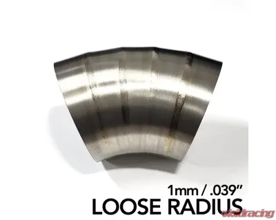 Ticon Industries 4in Dia 1.37D Loose Radius 45Deg Bend 1mm/.039in Pre Welded Titanium Pie Cut - 5 pack - 141-10220-1303