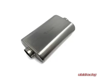 Ticon Industries 17in OAL 3.0in Center In/Out Oval Ultralight Low Profile Titanium Muffler - 116-07623-0200