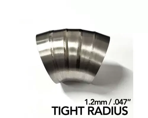 Ticon Industries 3in Dia 1.14D Tight Rad 45Deg Bend 1.2mm/.047in Pre Welded Titanium Pie Cut - 5pk - 141-07620-1314