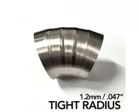 Ticon Industries 3in Dia 1.14D Tight Rad 45Deg Bend 1.2mm/.047in Pre Welded Titanium Pie Cut - 5pk