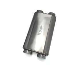 Ticon Industries 17in OAL 3.0in Dual In/Out Thin Oval Titanium Muffler - Matte