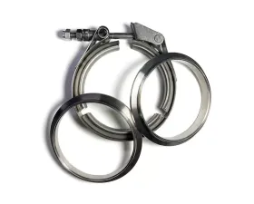 Ticon Industries 3.5in Titanium V-Band Clamp Assembly - Quick Release (w/Female Flange/Male Flange)