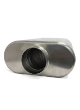 Ticon Industries 17in Overall Length 2.5in Thin Oval Titanium Muffler - 2.5in Center In/Offset Out                                     - 116-06323-0210 - Image 2