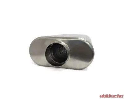 Ticon Industries 17in Overall Length 2.5in Thin Oval Titanium Muffler - 2.5in Center In/Offset Out - 116-06323-0210