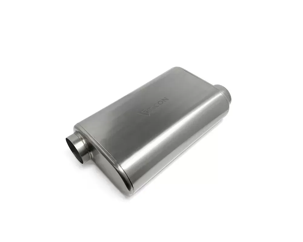 Ticon Industries 17in Overall Length 3in Thin Oval Titanium Muffler - 3in Offset In/Offset Out - 116-07623-0230