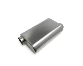 Ticon Industries 17in Overall Length 3in Thin Oval Titanium Muffler - 3in Offset In/Offset Out